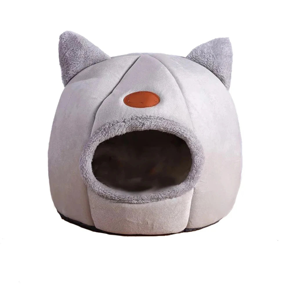 Cozy Cat Cave Bed with Removable Cushion Pillow Soft Warm Pet House for Indoor Cats Puppy Kitten Small Dog Cute Nest Home Travel