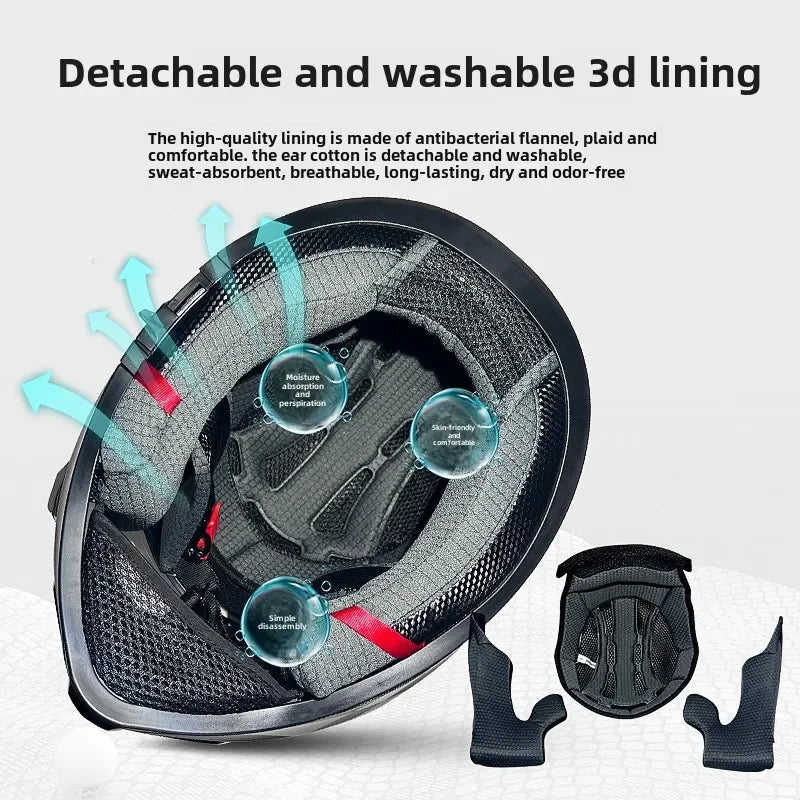 Stylish Motorbike Motorcycle Helmet–Stylish&Safe Open-Face Design, Ideal for Electric Motorcycles, All-Season Use for Men&Women