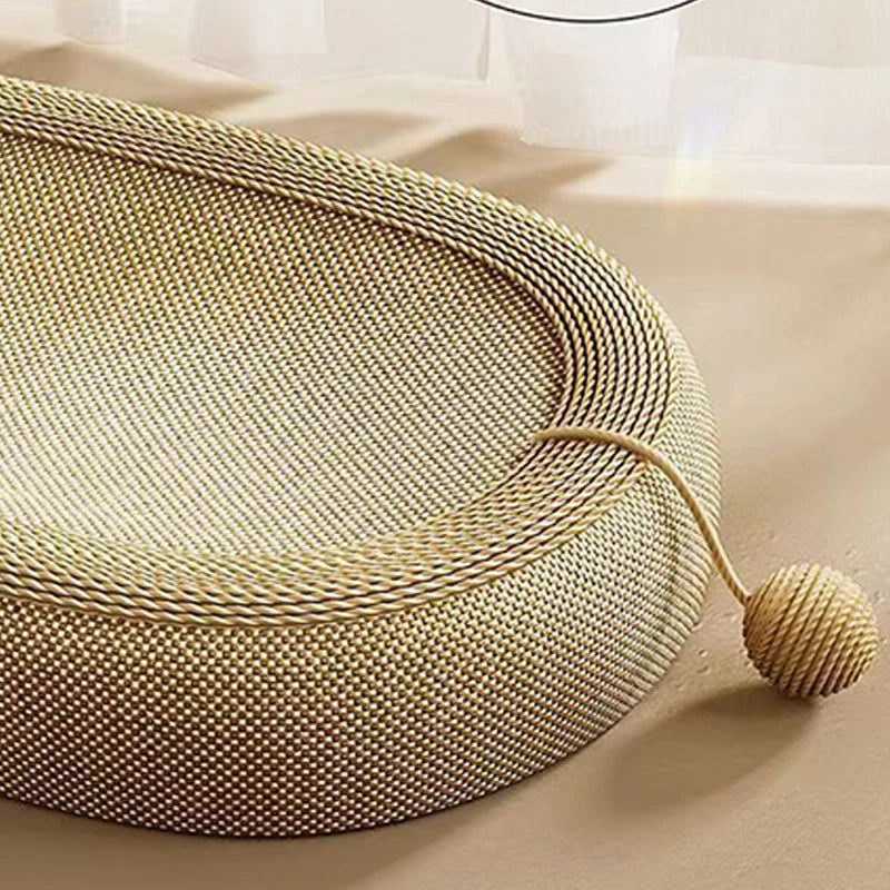 Cat Scratching Bed With Game BallLarge Oval Sisal BasinSofa ProtectorIndoor Cat Scratching BoardWear-resistant Pet Supplies