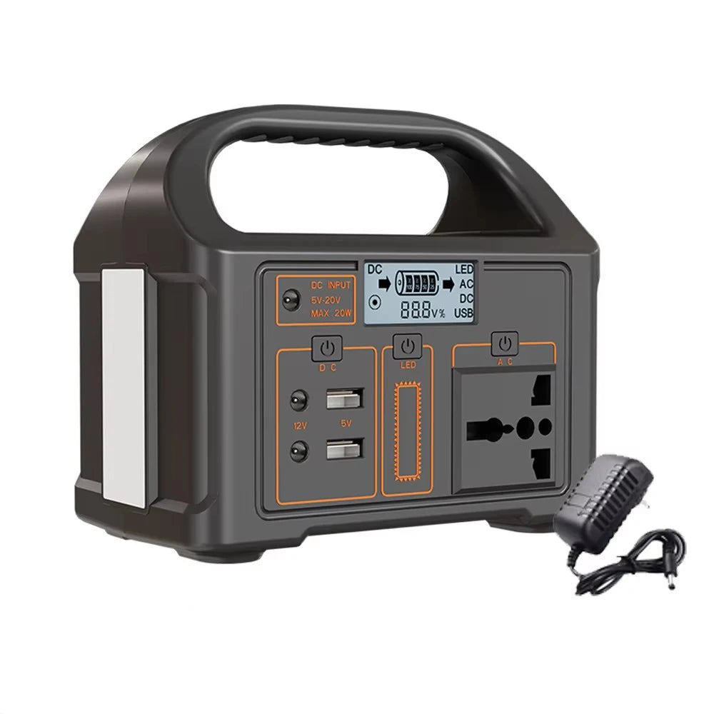 Solar Generator 460Wh Portable Power Station 300W 500WLiFePo4 Batteries 110V 220V Energy Storage Supply LED For Camping RV Trip