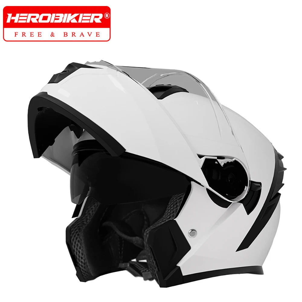 Woman 3/4 Filp Up Helmet New White Motorcycle Helmet Four Seasons Off-road Motocross Full Face Helmets Motorcycle accessories