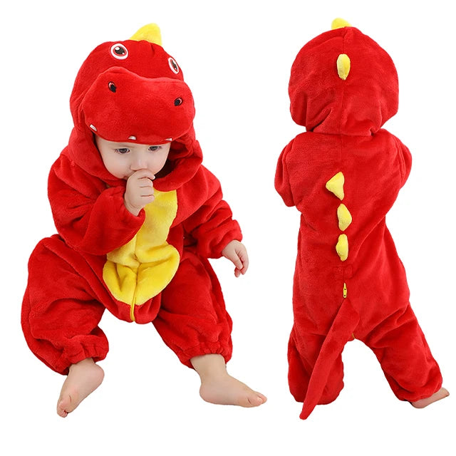 MICHLEY NEW Carnival Blue Dragon Baby Rompers Winter Costume Clothes Cartoon Jumpsuit Bodysuits Overall For Girl Boy Bebe 2-36M