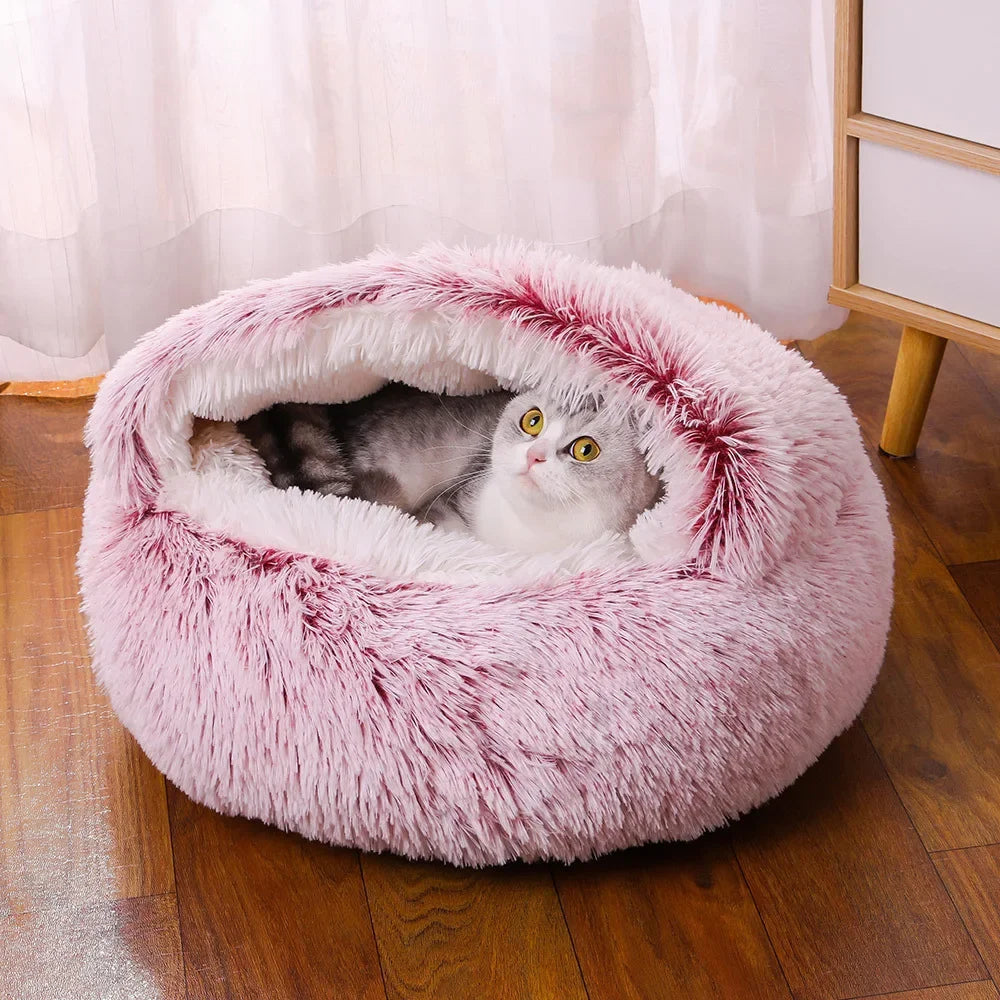 Long Haired Fur Shell Nest Crystal Velvet Warm Thick Sleeping Bag Cat Sleeping Bag Autumn Winter Universal Cat Nest Dog Nest