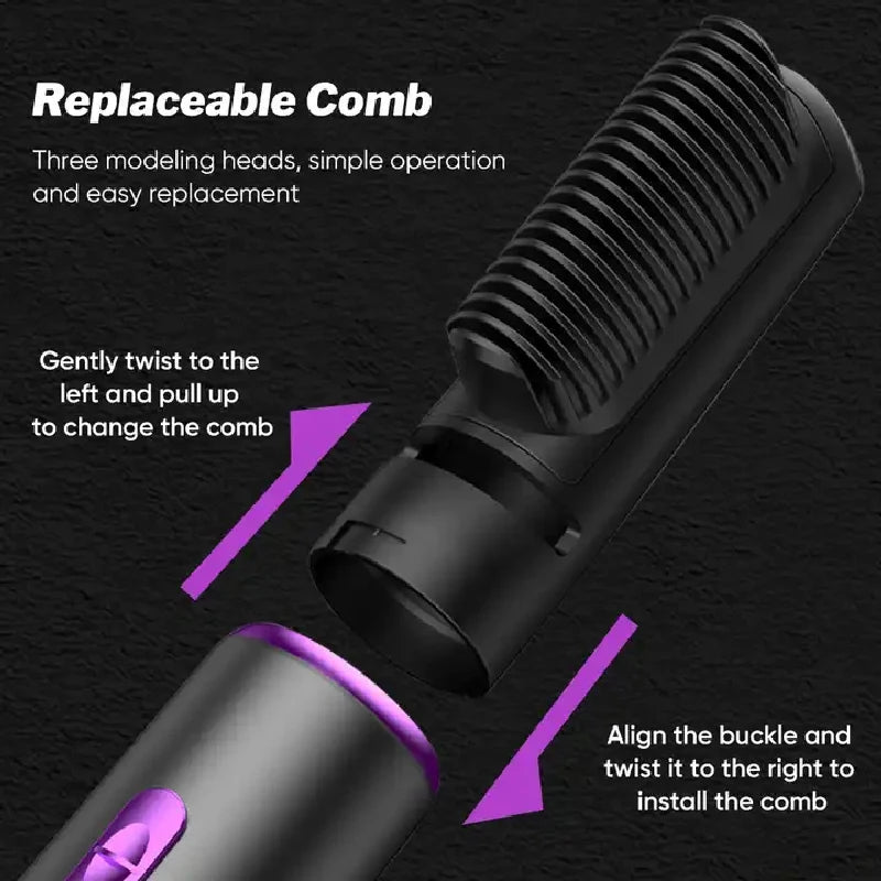 5 In 1 Hair Dryer Electric Hot Air Brush Multifunctional Hair Straightener Curler Blow  Dryer Styling Set
