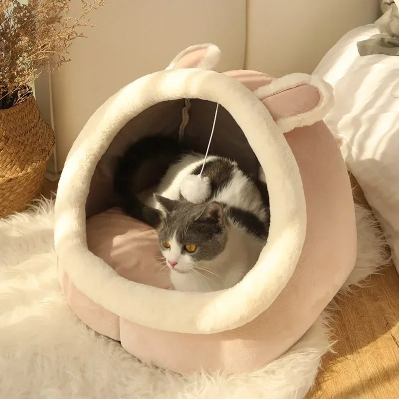 Super Cat Bed Warm Pet House Kitten Cave Cushion Pets House Warm Sleeping Dog Basket Tent Small Dog Mat Supplies Bed For Cats