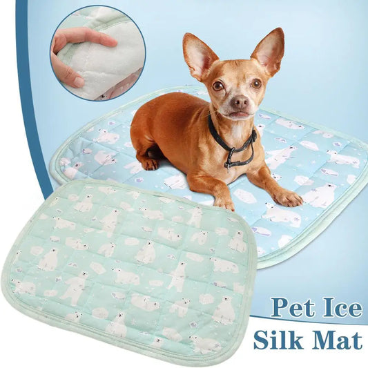 Summer Pet Ice Silk Mat Cat Dog Cooling Pad Mattress Sleeping Pad Washable Sofa Breathable Pet Dog Bed Pet Supplies