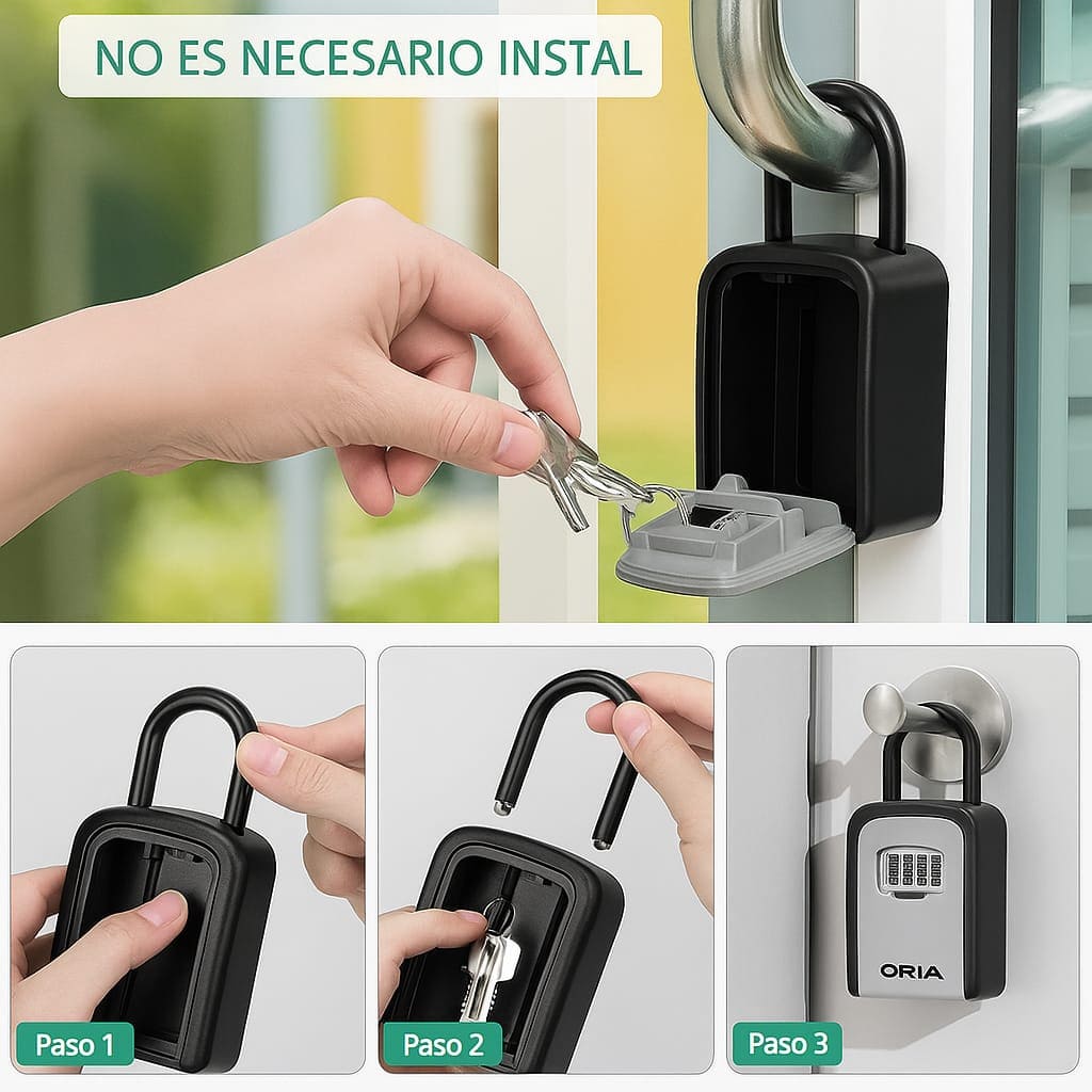 Caja de seguridad para llaves con contraseña para exteriores